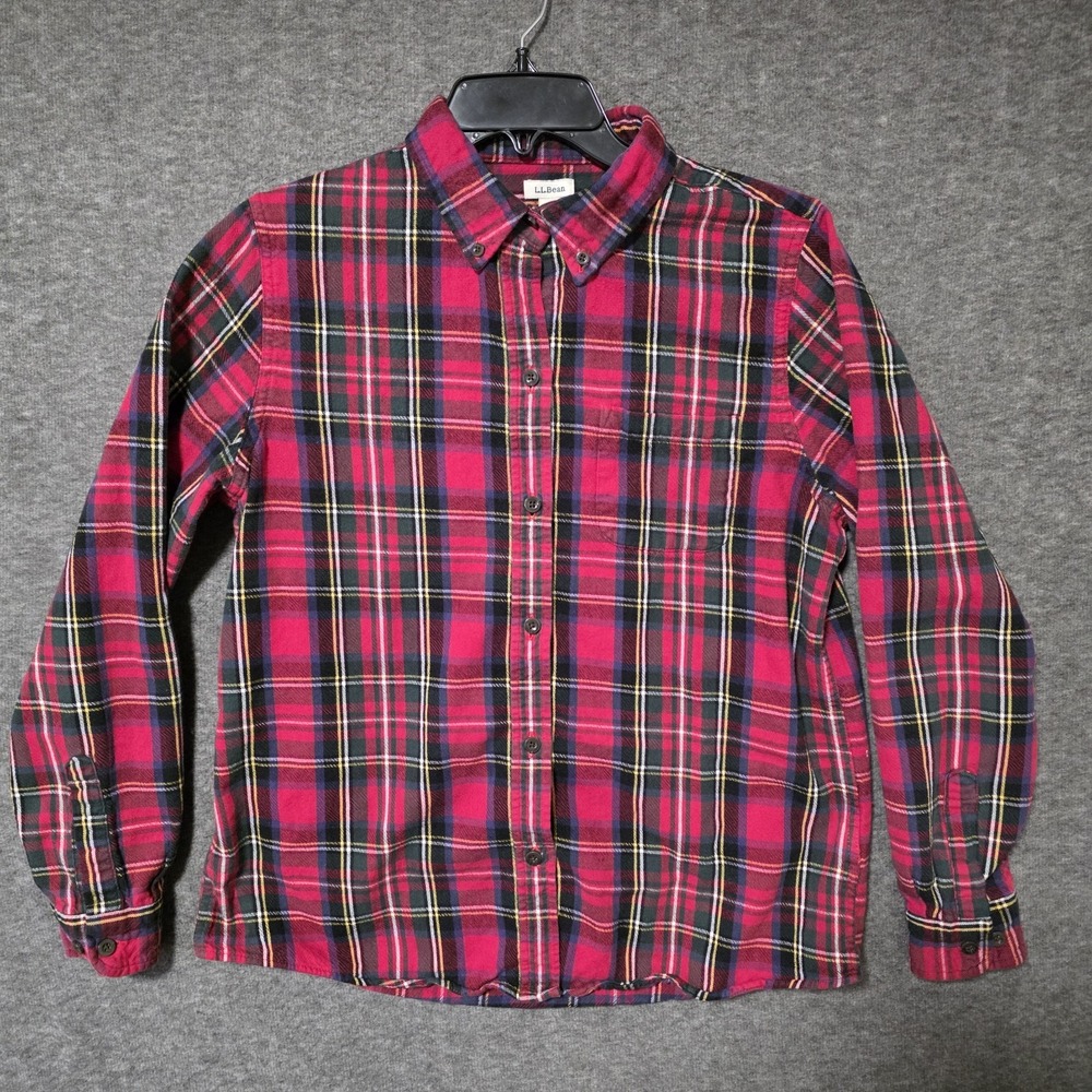 LL Bean Women's‎ Buffalo Check Relaxed Fit Flannel Button Up Shirt Size M